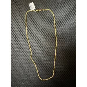 NWT Nuragold 10k Yellow Gold 1.8mm Rope Necklace (16") Italian Jewelry